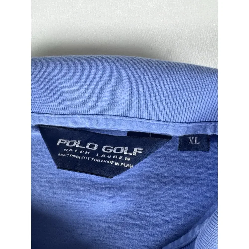Polo Golf Ralph Lauren Polo Shirt Mens XL Blue Pima Cotton Pony Logo